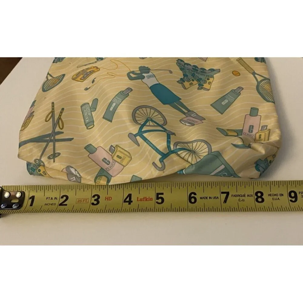 Clinique Vtg 1980's Cosmetics Makeup Zipper Closure Bag Sports Golf Biking Ski